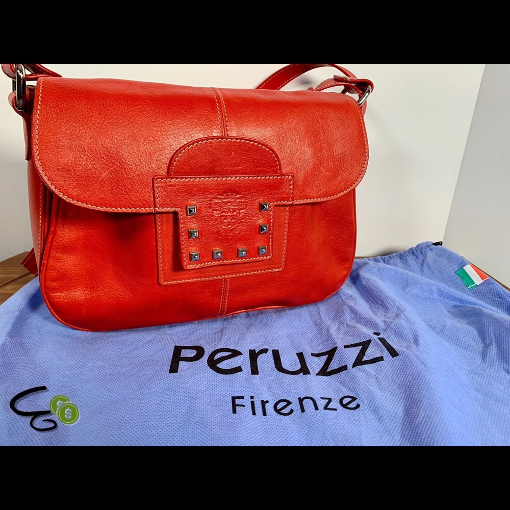 Peruzzi Firenze Leather Crossbody Handbag Purse